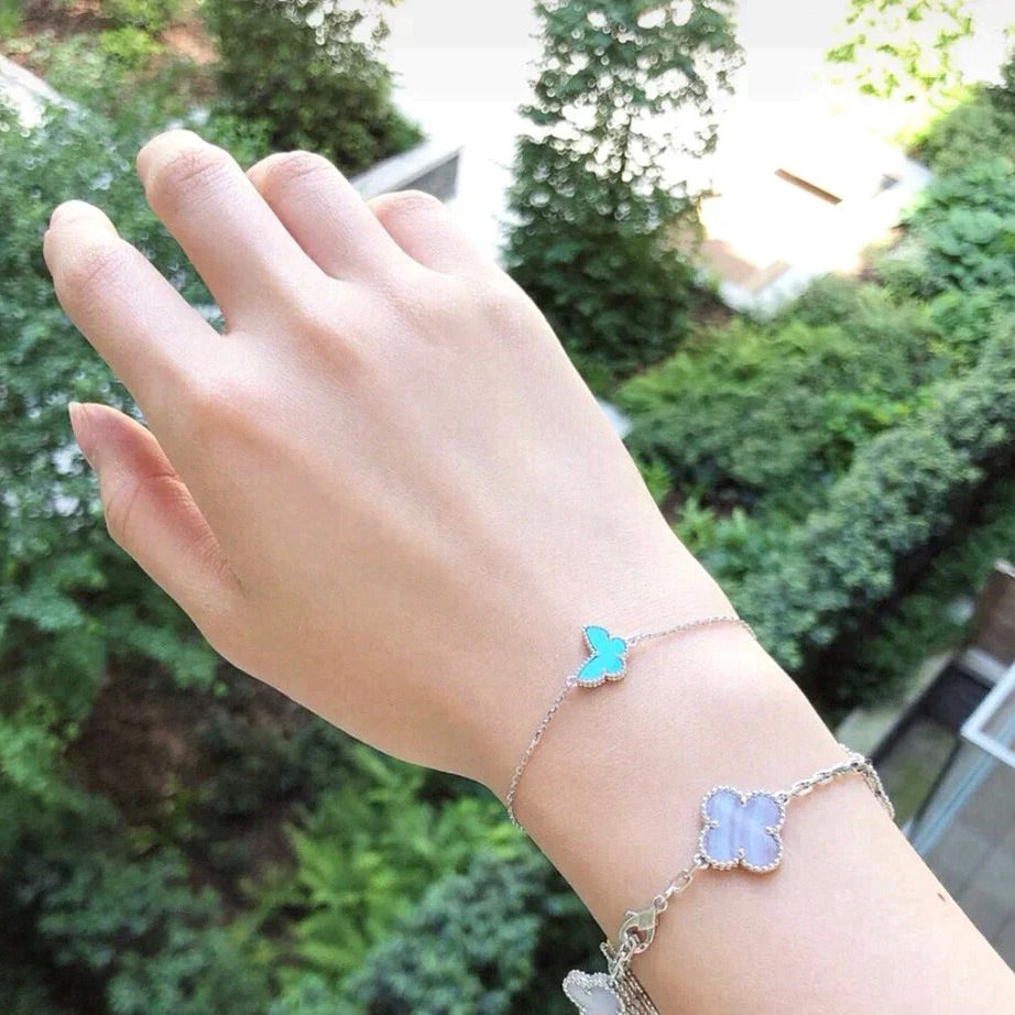 [Panda Jewelry]BUTTERFLY TURQUOISE BUTTERFLY BRACELET SILVER