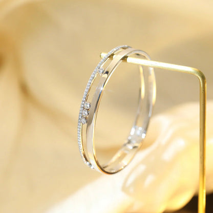 [Panda Jewelry]Move Romane Diamond Bangle Bracelet