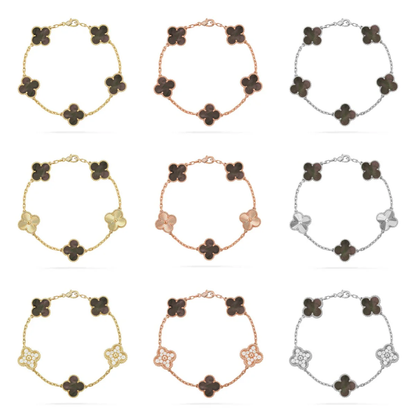 [Panda Jewelry] CLOVER 5 MOTIF GRAY MOP BRACELET COLLECTION