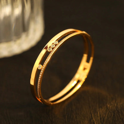 [Panda Jewelry]Move Romane Diamond Bangle Bracelet