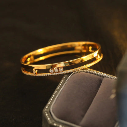[Panda Jewelry]Move Romane Diamond Bangle Bracelet