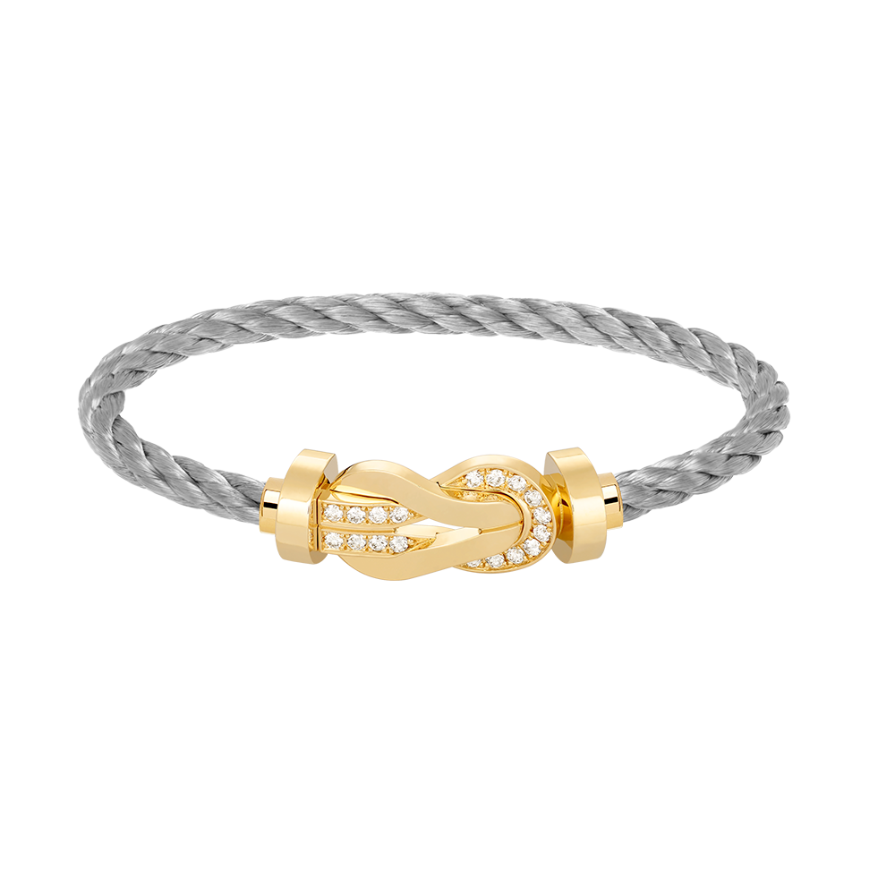 [Panda Jewelry]CHANCE LARGE 8 FIGURE BUCKLE HALF DIAMOND BRACELET GOLD