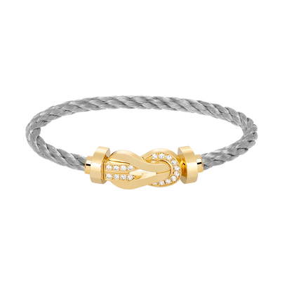 [Panda Jewelry]CHANCE LARGE 8 FIGURE BUCKLE HALF DIAMOND BRACELET GOLD