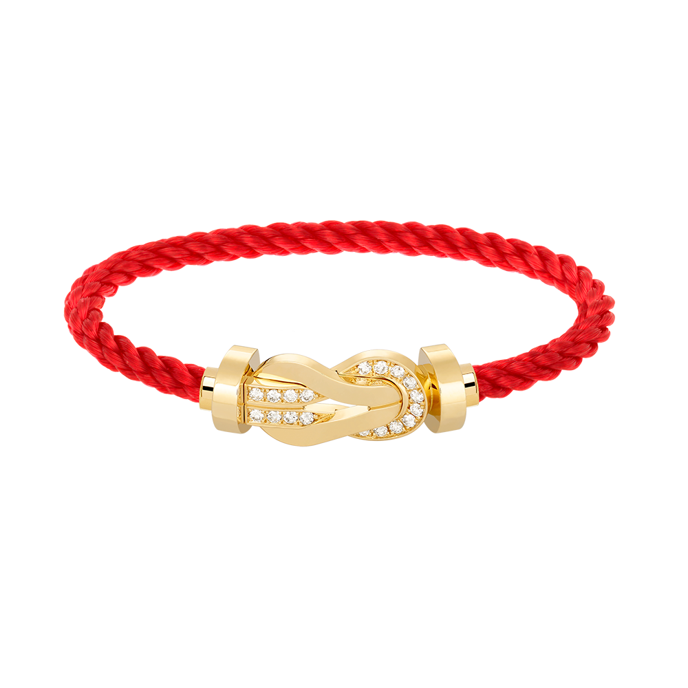 [Panda Jewelry]CHANCE LARGE 8 FIGURE BUCKLE HALF DIAMOND BRACELET GOLD