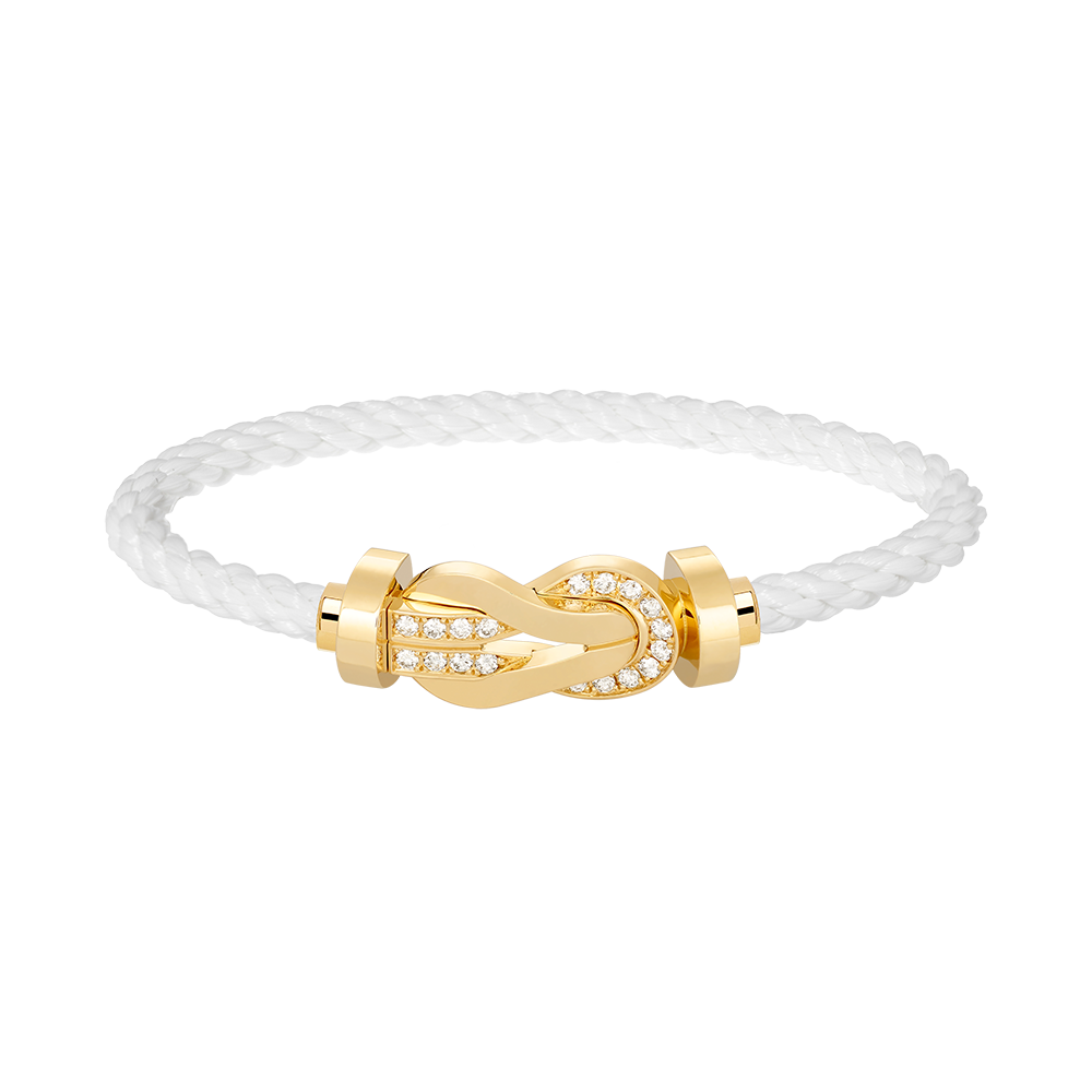 [Panda Jewelry]CHANCE LARGE 8 FIGURE BUCKLE HALF DIAMOND BRACELET GOLD