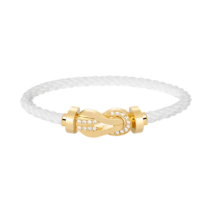 [Panda Jewelry]CHANCE LARGE 8 FIGURE BUCKLE HALF DIAMOND BRACELET GOLD