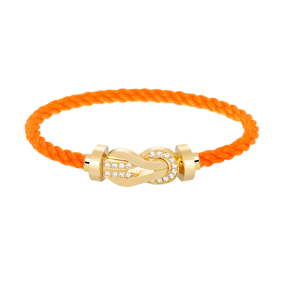 [Panda Jewelry]CHANCE LARGE 8 FIGURE BUCKLE HALF DIAMOND BRACELET GOLD