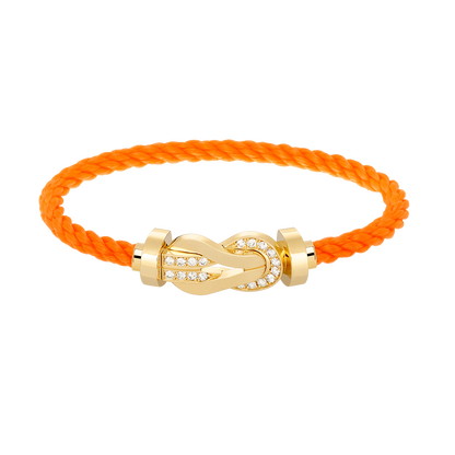 [Panda Jewelry]CHANCE LARGE 8 FIGURE BUCKLE HALF DIAMOND BRACELET GOLD