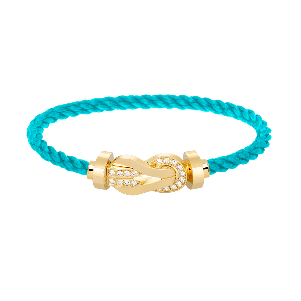 [Panda Jewelry]CHANCE LARGE 8 FIGURE BUCKLE HALF DIAMOND BRACELET GOLD