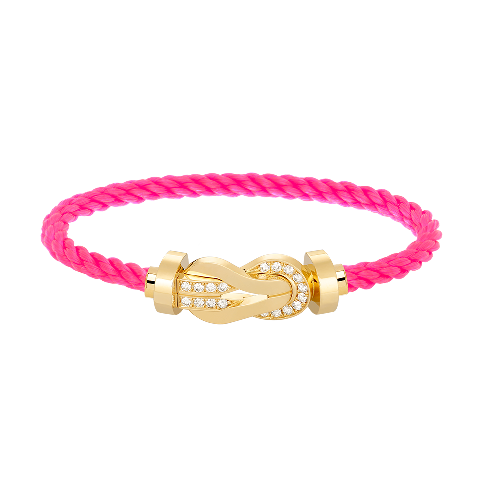 [Panda Jewelry]CHANCE LARGE 8 FIGURE BUCKLE HALF DIAMOND BRACELET GOLD