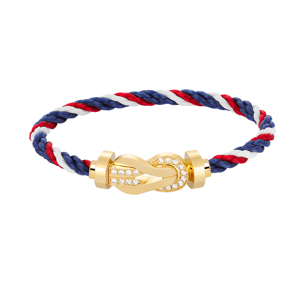 [Panda Jewelry]CHANCE LARGE 8 FIGURE BUCKLE HALF DIAMOND BRACELET GOLD