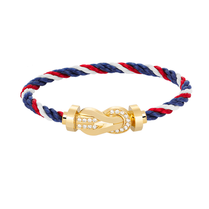[Panda Jewelry]CHANCE LARGE 8 FIGURE BUCKLE HALF DIAMOND BRACELET GOLD