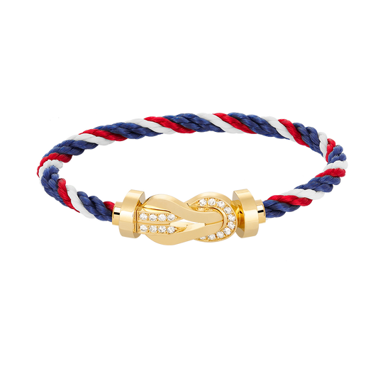 [Panda Jewelry]CHANCE LARGE 8 FIGURE BUCKLE HALF DIAMOND BRACELET GOLD