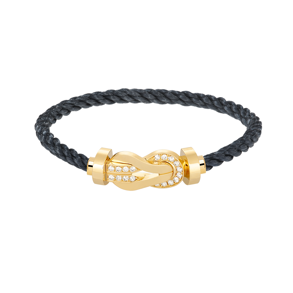 [Panda Jewelry]CHANCE LARGE 8 FIGURE BUCKLE HALF DIAMOND BRACELET GOLD