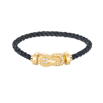 [Panda Jewelry]CHANCE LARGE 8 FIGURE BUCKLE HALF DIAMOND BRACELET GOLD