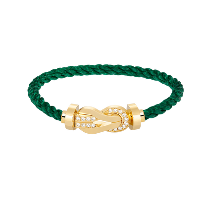 [Panda Jewelry]CHANCE LARGE 8 FIGURE BUCKLE HALF DIAMOND BRACELET GOLD
