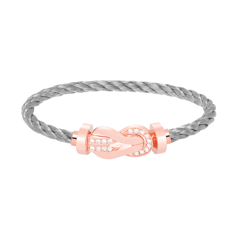[Panda Jewelry]CHANCE LARGE 8 FIGURE BUCKLE HALF DIAMOND BRACELET ROSE GOLD