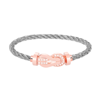 [Panda Jewelry]CHANCE LARGE 8 FIGURE BUCKLE HALF DIAMOND BRACELET ROSE GOLD
