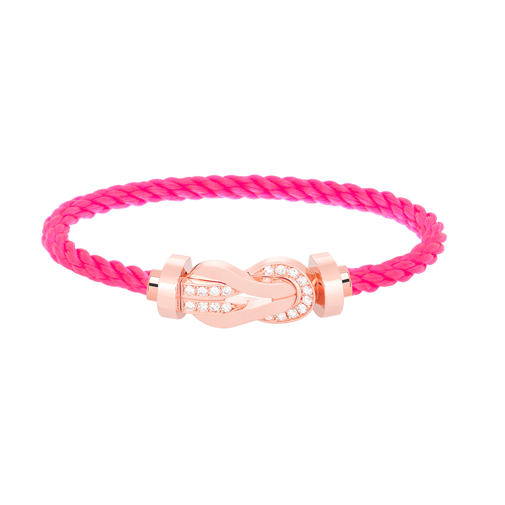 [Panda Jewelry]CHANCE LARGE 8 FIGURE BUCKLE HALF DIAMOND BRACELET ROSE GOLD