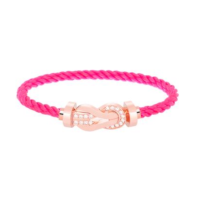 [Panda Jewelry]CHANCE LARGE 8 FIGURE BUCKLE HALF DIAMOND BRACELET ROSE GOLD
