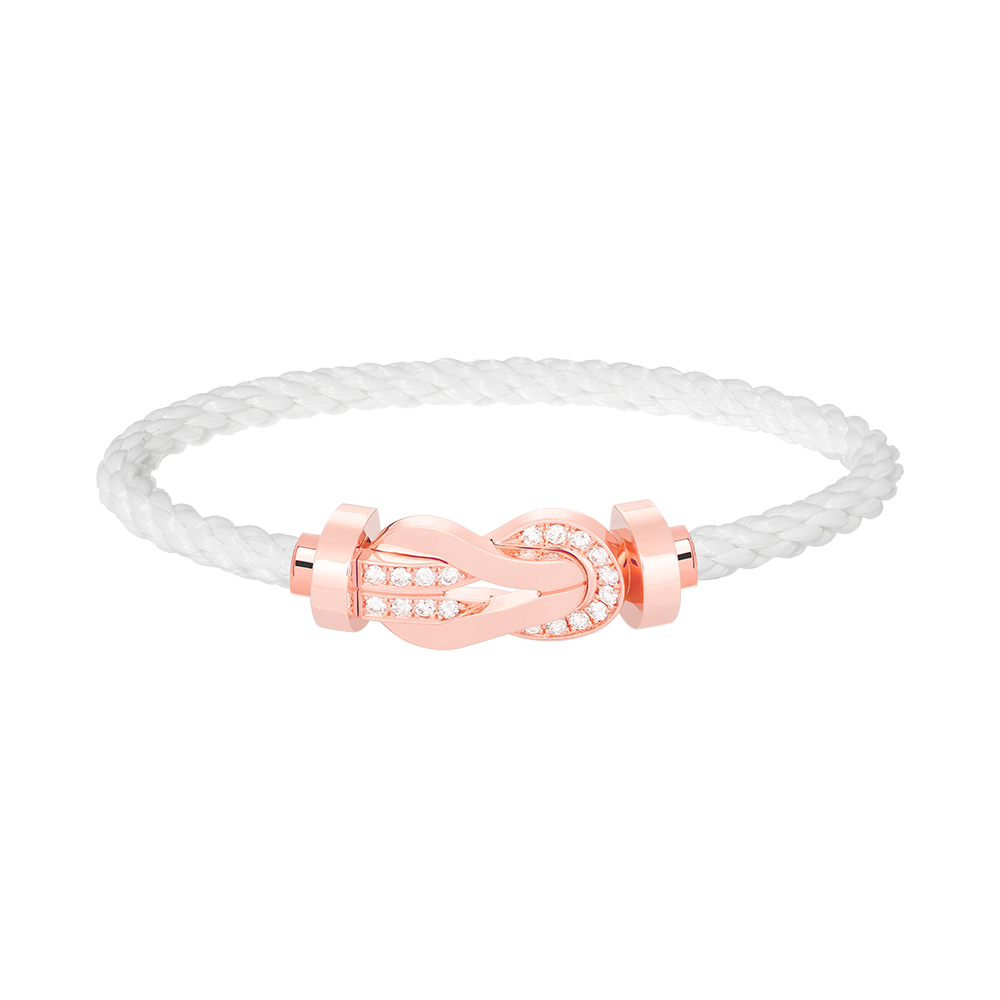 [Panda Jewelry]CHANCE LARGE 8 FIGURE BUCKLE HALF DIAMOND BRACELET ROSE GOLD