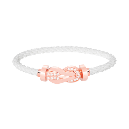 [Panda Jewelry]CHANCE LARGE 8 FIGURE BUCKLE HALF DIAMOND BRACELET ROSE GOLD