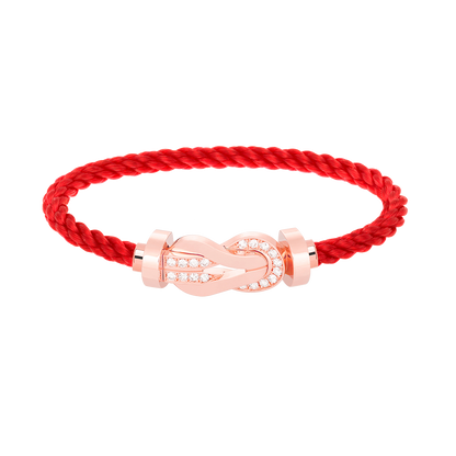 [Panda Jewelry]CHANCE LARGE 8 FIGURE BUCKLE HALF DIAMOND BRACELET ROSE GOLD