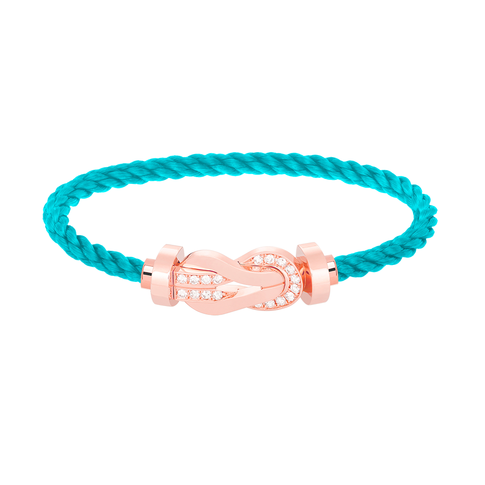 [Panda Jewelry]CHANCE LARGE 8 FIGURE BUCKLE HALF DIAMOND BRACELET ROSE GOLD