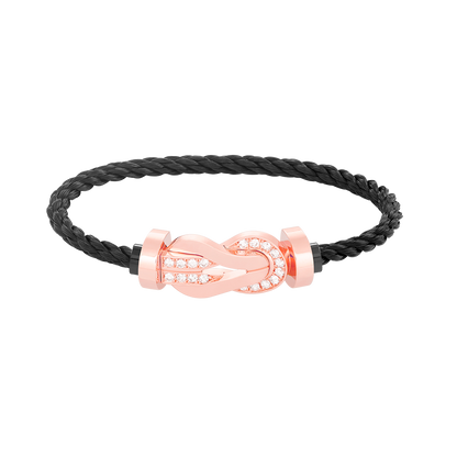 [Panda Jewelry]CHANCE LARGE 8 FIGURE BUCKLE HALF DIAMOND BRACELET ROSE GOLD