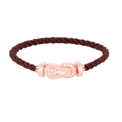 [Panda Jewelry]CHANCE LARGE 8 FIGURE BUCKLE HALF DIAMOND BRACELET ROSE GOLD