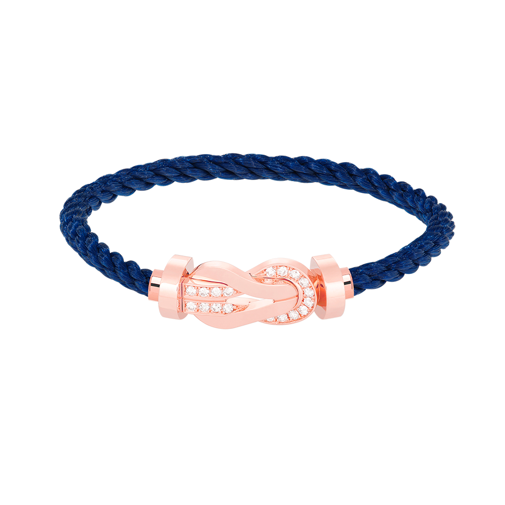 [Panda Jewelry]CHANCE LARGE 8 FIGURE BUCKLE HALF DIAMOND BRACELET ROSE GOLD