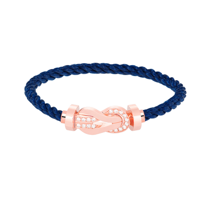 [Panda Jewelry]CHANCE LARGE 8 FIGURE BUCKLE HALF DIAMOND BRACELET ROSE GOLD