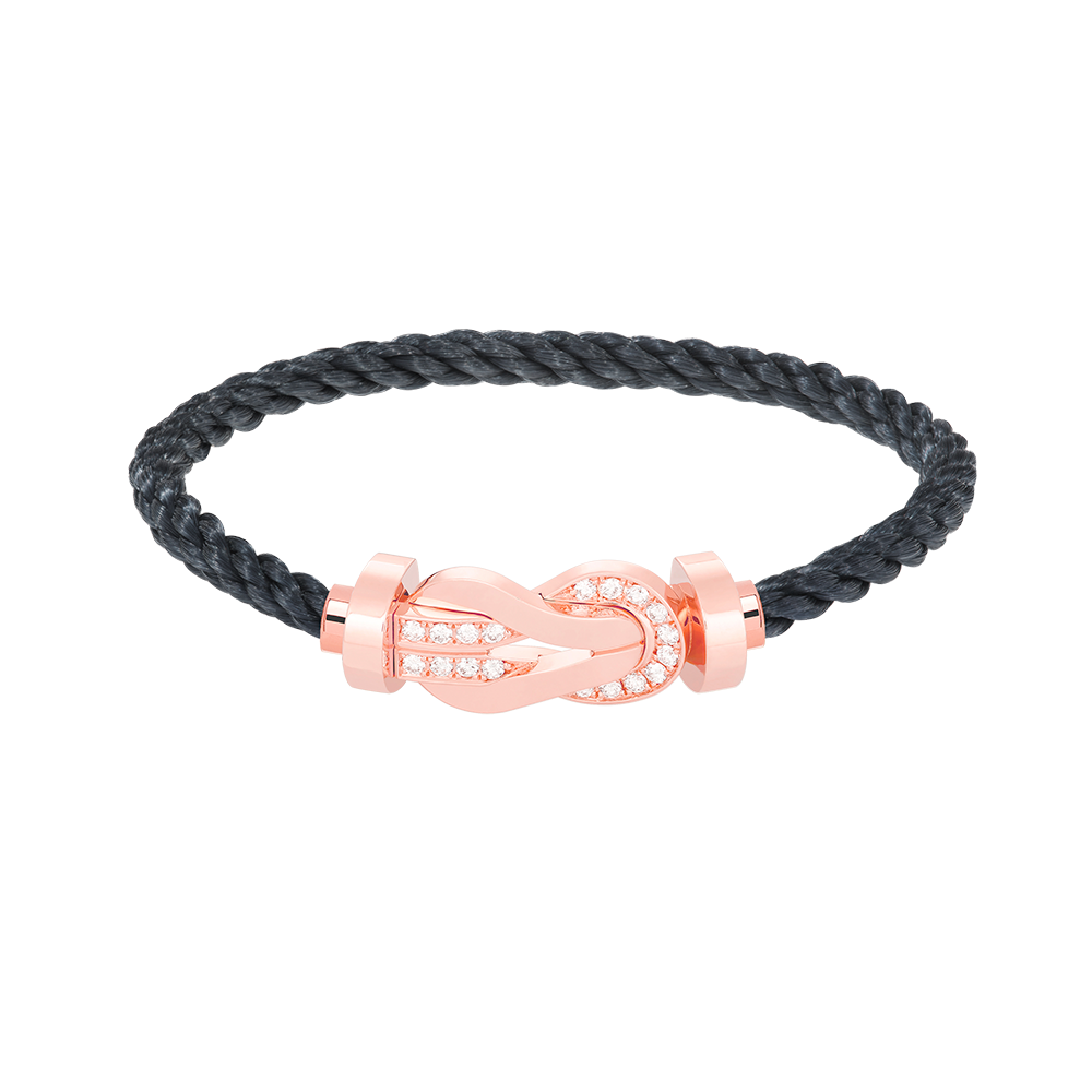 [Panda Jewelry]CHANCE LARGE 8 FIGURE BUCKLE HALF DIAMOND BRACELET ROSE GOLD