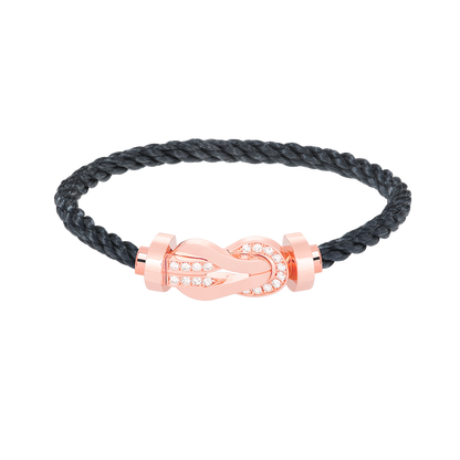 [Panda Jewelry]CHANCE LARGE 8 FIGURE BUCKLE HALF DIAMOND BRACELET ROSE GOLD