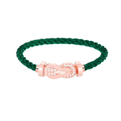 [Panda Jewelry]CHANCE LARGE 8 FIGURE BUCKLE HALF DIAMOND BRACELET ROSE GOLD