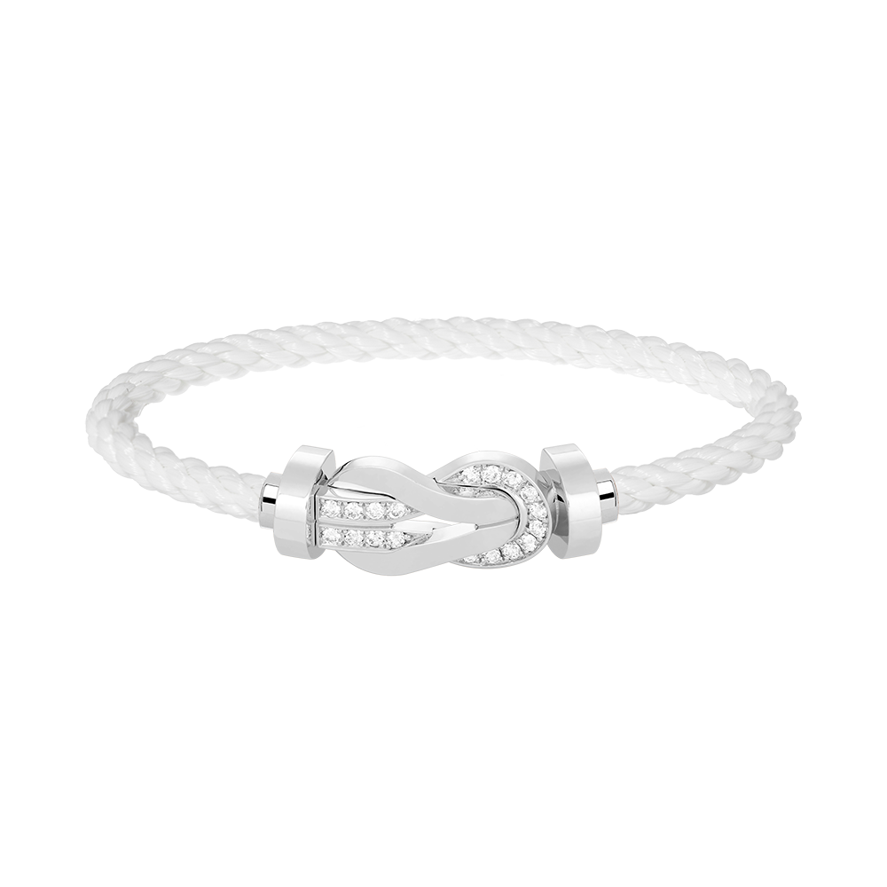 [Panda Jewelry]CHANCE LARGE 8 FIGURE BUCKLE HALF DIAMOND BRACELET SILVER