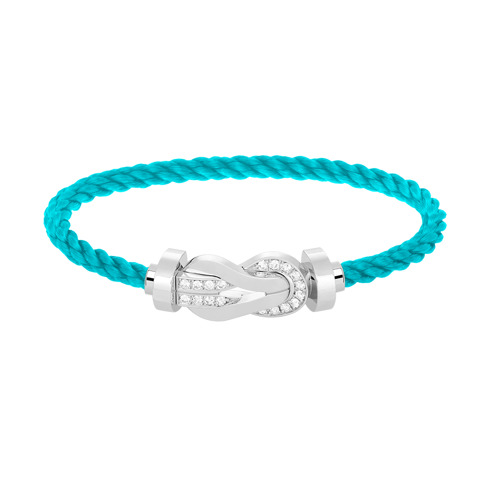 [Panda Jewelry]CHANCE LARGE 8 FIGURE BUCKLE HALF DIAMOND BRACELET SILVER
