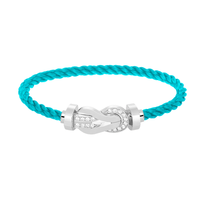 [Panda Jewelry]CHANCE LARGE 8 FIGURE BUCKLE HALF DIAMOND BRACELET SILVER