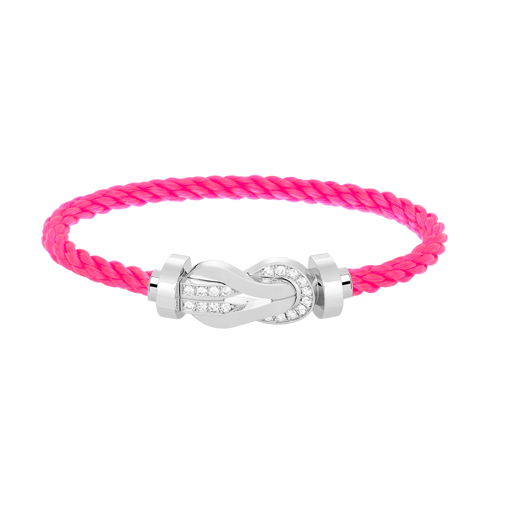[Panda Jewelry]CHANCE LARGE 8 FIGURE BUCKLE HALF DIAMOND BRACELET SILVER