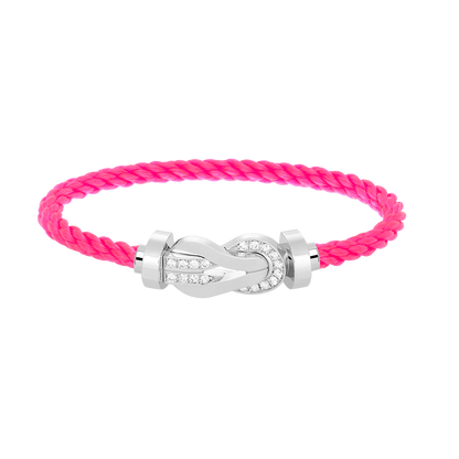 [Panda Jewelry]CHANCE LARGE 8 FIGURE BUCKLE HALF DIAMOND BRACELET SILVER