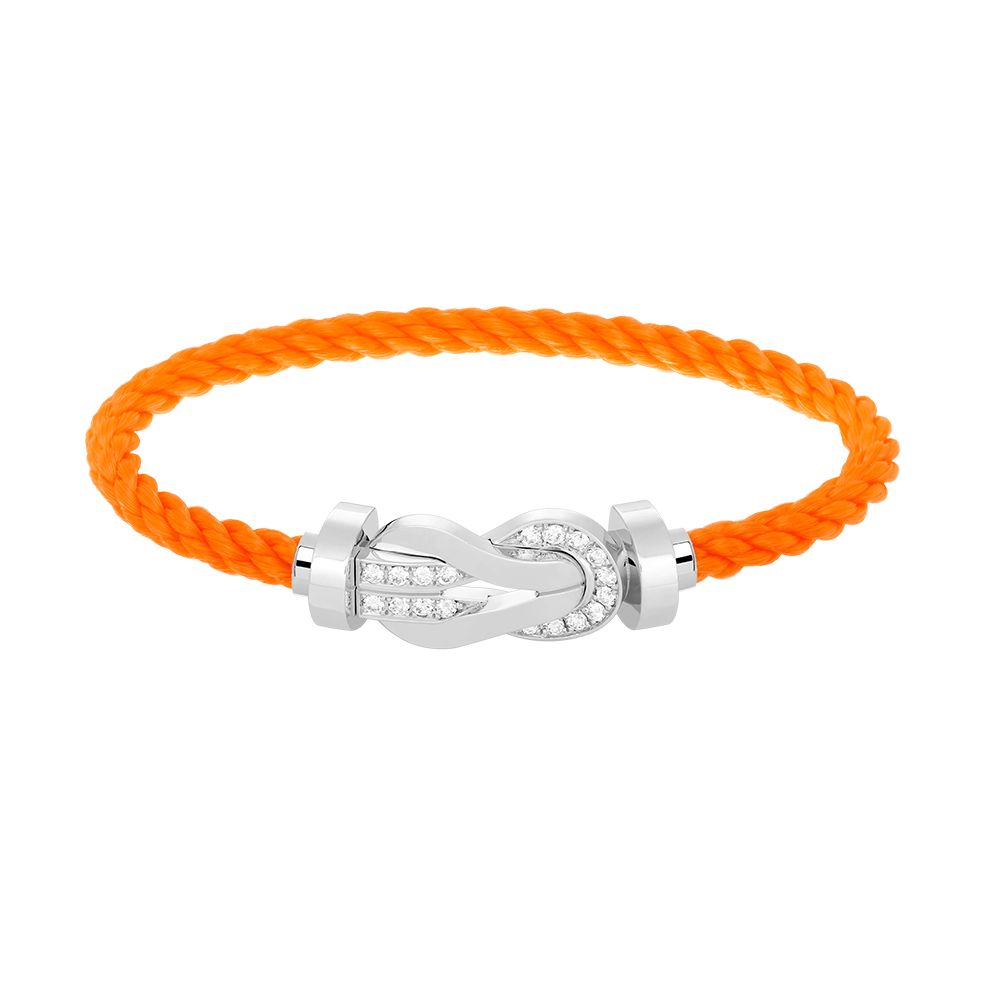 [Panda Jewelry]CHANCE LARGE 8 FIGURE BUCKLE HALF DIAMOND BRACELET SILVER
