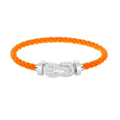 [Panda Jewelry]CHANCE LARGE 8 FIGURE BUCKLE HALF DIAMOND BRACELET SILVER