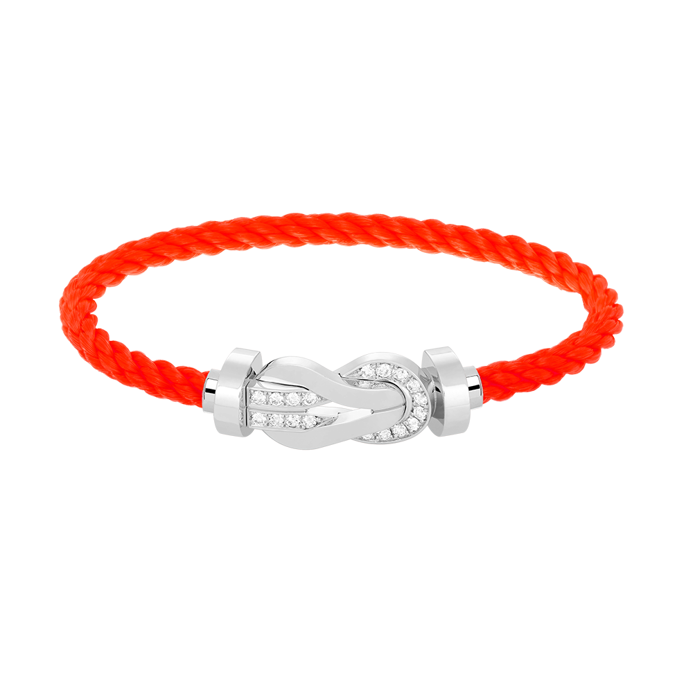 [Panda Jewelry]CHANCE LARGE 8 FIGURE BUCKLE HALF DIAMOND BRACELET SILVER