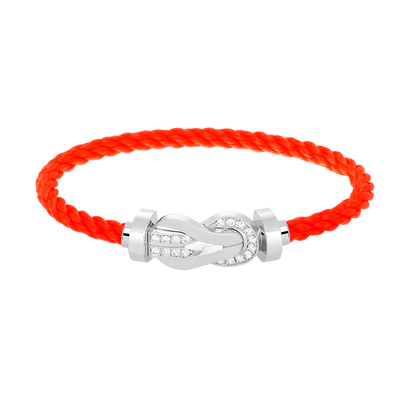 [Panda Jewelry]CHANCE LARGE 8 FIGURE BUCKLE HALF DIAMOND BRACELET SILVER