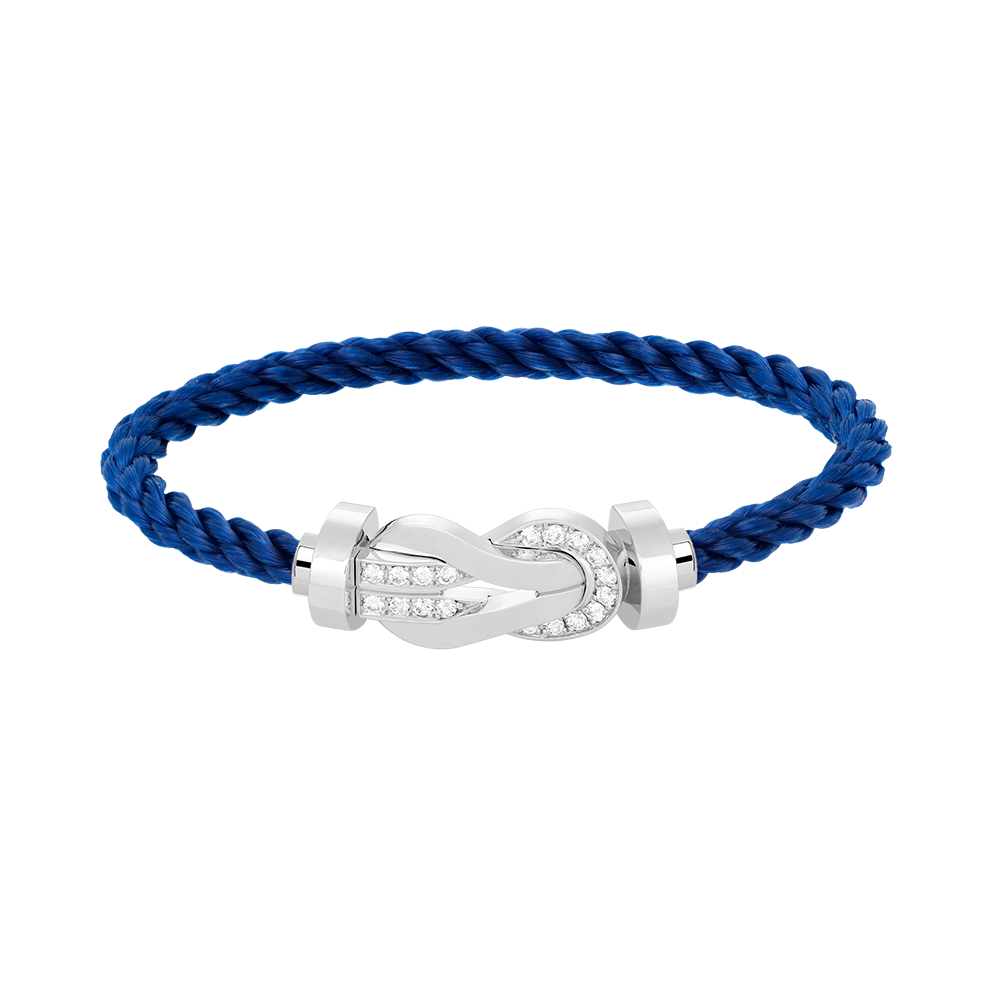 [Panda Jewelry]CHANCE LARGE 8 FIGURE BUCKLE HALF DIAMOND BRACELET SILVER