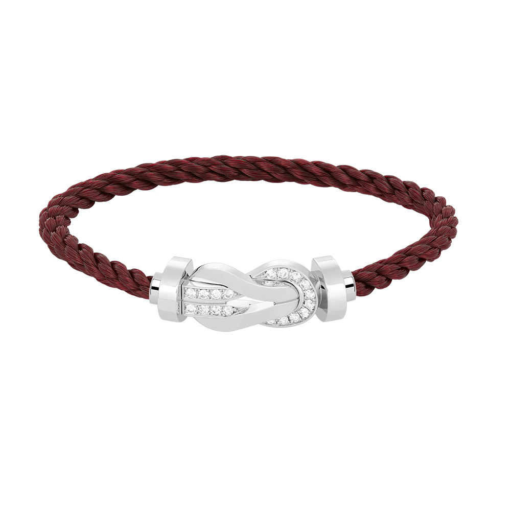 [Panda Jewelry]CHANCE LARGE 8 FIGURE BUCKLE HALF DIAMOND BRACELET SILVER