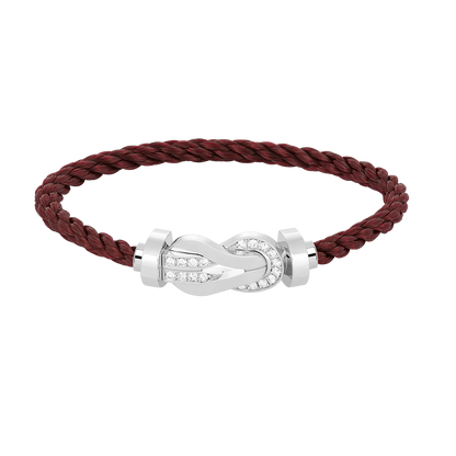 [Panda Jewelry]CHANCE LARGE 8 FIGURE BUCKLE HALF DIAMOND BRACELET SILVER