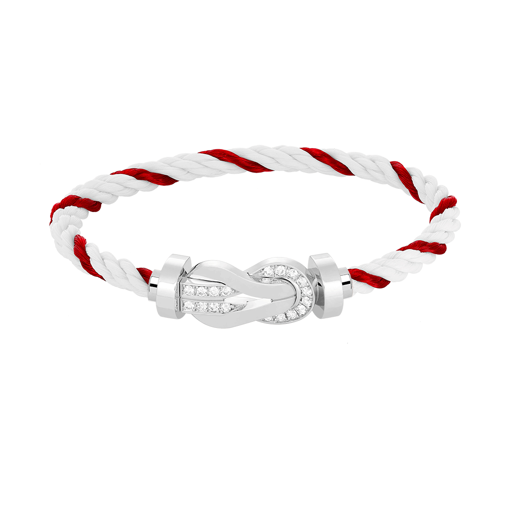 [Panda Jewelry]CHANCE LARGE 8 FIGURE BUCKLE HALF DIAMOND BRACELET SILVER