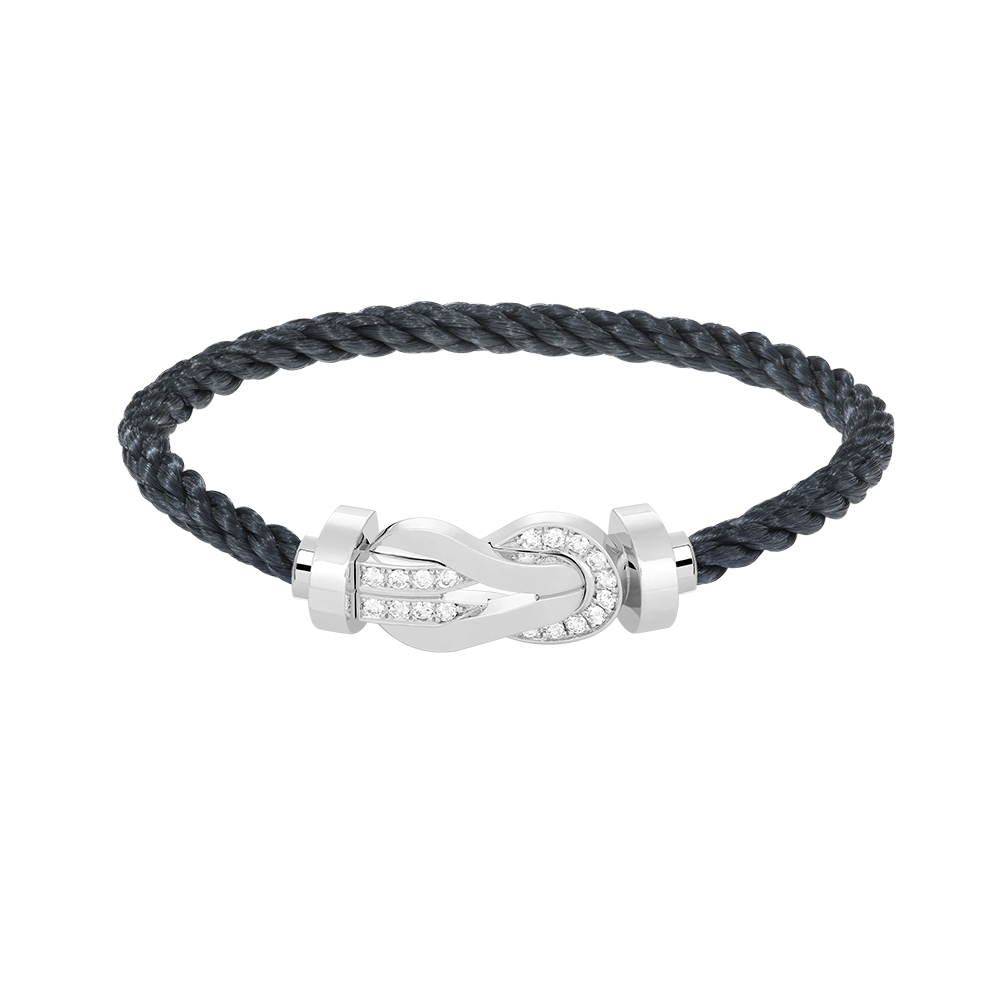 [Panda Jewelry]CHANCE LARGE 8 FIGURE BUCKLE HALF DIAMOND BRACELET SILVER
