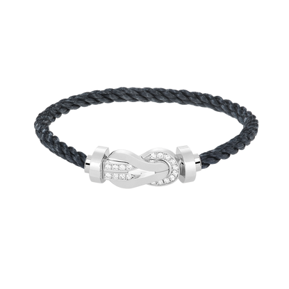 [Panda Jewelry]CHANCE LARGE 8 FIGURE BUCKLE HALF DIAMOND BRACELET SILVER